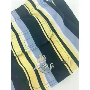 Nat Nast Men's Swim Shorts Size Large Drawstring Lined Stripes Luxury Beach Swim